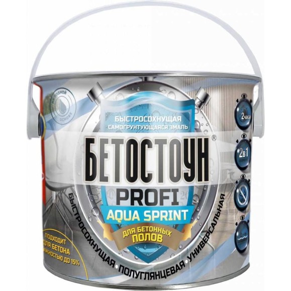 Быстросохнущая грунт-эмаль на водной основе Красковия Бетостоун PROFI «AQUA SPRINT» RAL 7040 2,5кг ER-00004776 Быстросохнущая грунт-эмаль на водной основе Красковия Бетостоун PROFI «AQUA SPRINT» RAL 7040 2,5кг ER-00004776