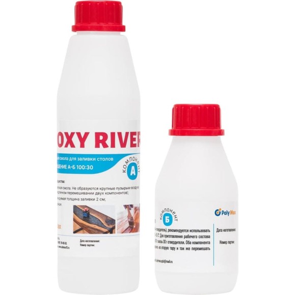 Прозрачная смола для заливки Poly max Epoxy River 1 кг ER1