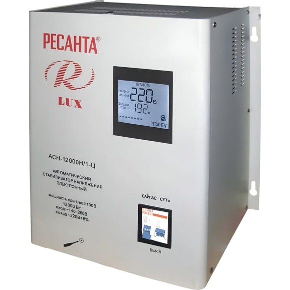 Стабилизатор напряжения Ресанта АСН 12000 Н/1-Ц Lux 63/6/22 Стабилизатор напряжения Ресанта АСН 12000 Н/1-Ц Lux 63/6/22