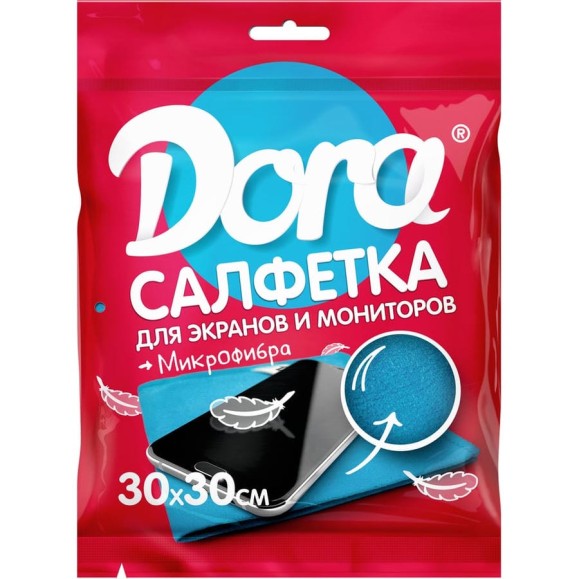 Салфетка из микрофибры Dora для экранов, мониторов и электротехники, 30x30см 2001-006 Салфетка из микрофибры Dora для экранов, мониторов и электротехники, 30x30см 2001-006