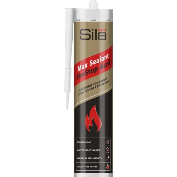 Противопожарный акриловый герметик Sila PRO Max FireStop Acril 280 мл SFS280 Противопожарный акриловый герметик Sila PRO Max FireStop Acril 280 мл SFS280