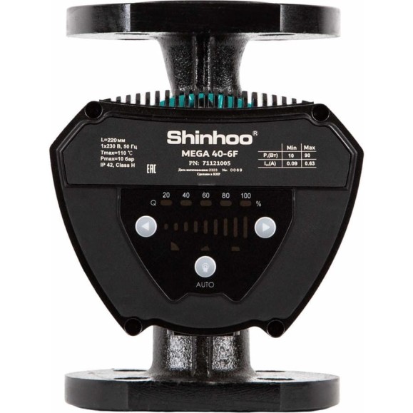 Насос циркуляционный MEGA 40-6F 230V SHINHOO 71121005 Насос циркуляционный MEGA 40-6F 230V SHINHOO 71121005