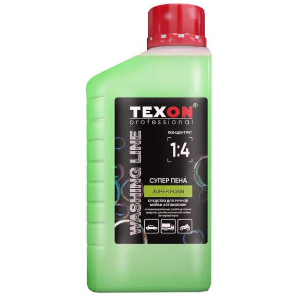 Автошампунь "Супер-пена" 1:4 для бесконтактной мойки 1000 мл TEXON TX187416 Автошампунь "Супер-пена" 1:4 для бесконтактной мойки 1000 мл TEXON TX187416