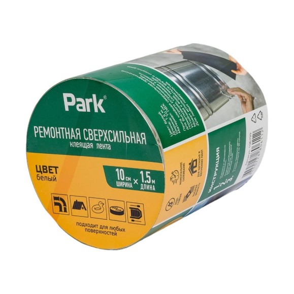 Клейкая сверхсильная лента PARK белая,1,5 м 106799 Клейкая сверхсильная лента PARK белая,1,5 м 106799