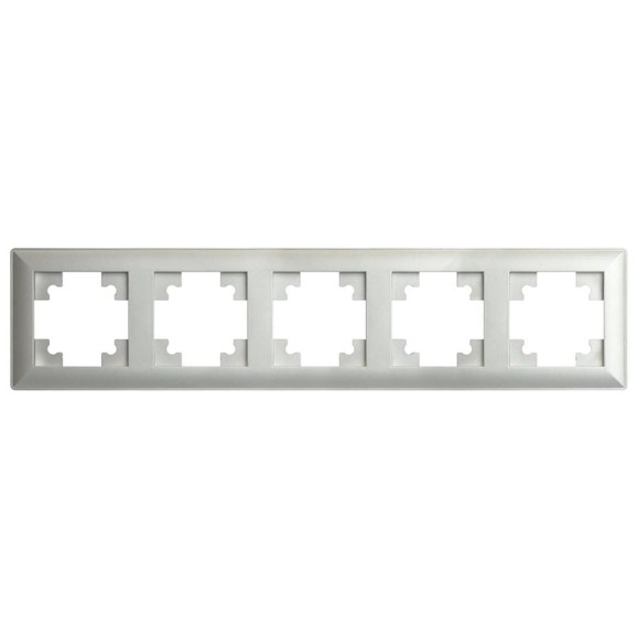 Рамка STEKKER PFR00-7005-03 4-местная, серия Катрин, серебро, 39801