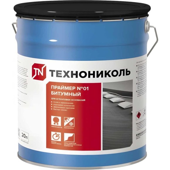 Битумный праймер Технониколь №01, ведро 20 л TN889470 Битумный праймер Технониколь №01, ведро 20 л TN889470