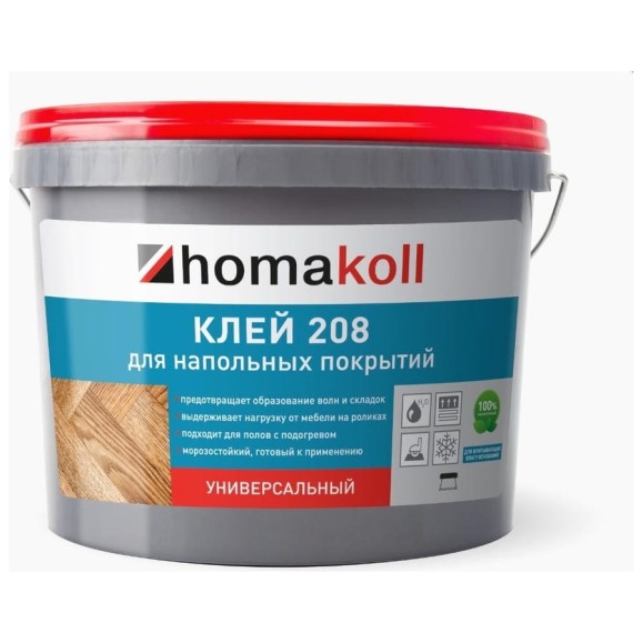 Клей для напольных покрытий Homakoll 208 14 кг, универсальный 4680136700324 Клей для напольных покрытий Homakoll 208 14 кг, универсальный 4680136700324