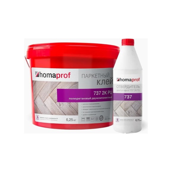 Клей для паркета Homakoll homaprof 737 2K PU полиуретановый 4680136700089 Клей для паркета Homakoll homaprof 737 2K PU полиуретановый 4680136700089