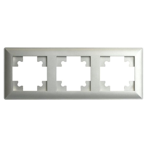 Рамка STEKKER PFR00-7003-03 3-местная, серия Катрин, серебро, 39799 Рамка STEKKER PFR00-7003-03 3-местная, серия Катрин, серебро, 39799