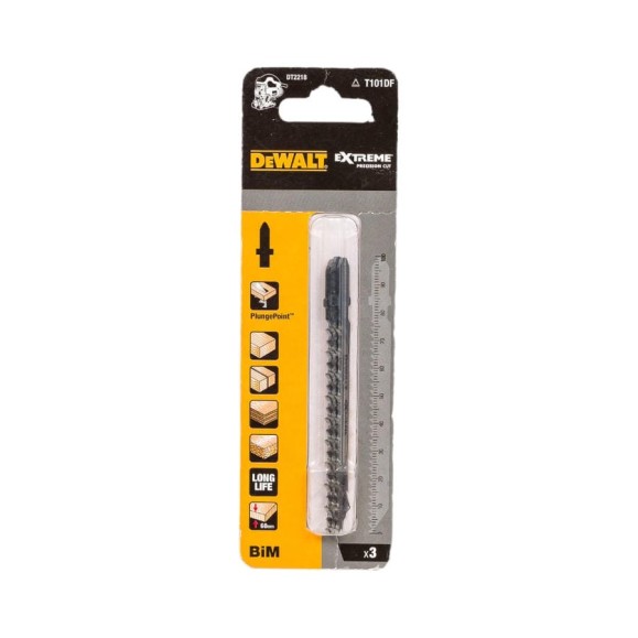 Пилка по дереву 100х75 мм, шаг 4.0 T101DF 3шт DEWALT DT2218 Пилка по дереву 100х75 мм, шаг 4.0 T101DF 3шт DEWALT DT2218
