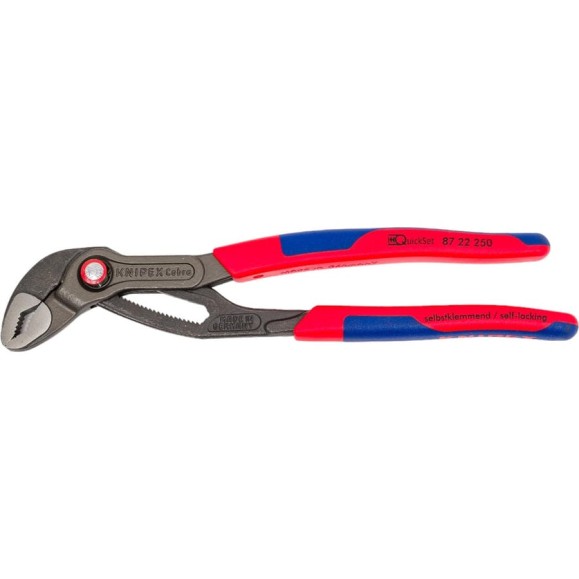 Захватные клещи Knipex Cobra QuickSet, 50 мм (2"), 250 мм, 2К ручки, KN-8722250SB Захватные клещи Knipex Cobra QuickSet, 50 мм (2"), 250 мм, 2К ручки, KN-8722250SB
