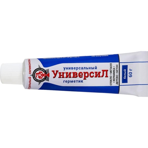 Силиконовый нейтральный универсальный герметик УНИВЕРСИЛ (белый; 60 г) 11214-060 Силиконовый нейтральный универсальный герметик УНИВЕРСИЛ (белый; 60 г) 11214-060