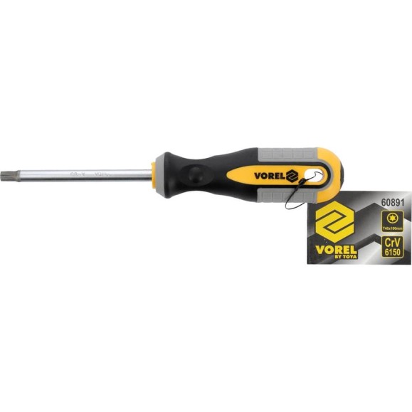 Отвёртка VOREL TORX Т40x100мм CrV 60891 Отвёртка VOREL TORX Т40x100мм CrV 60891