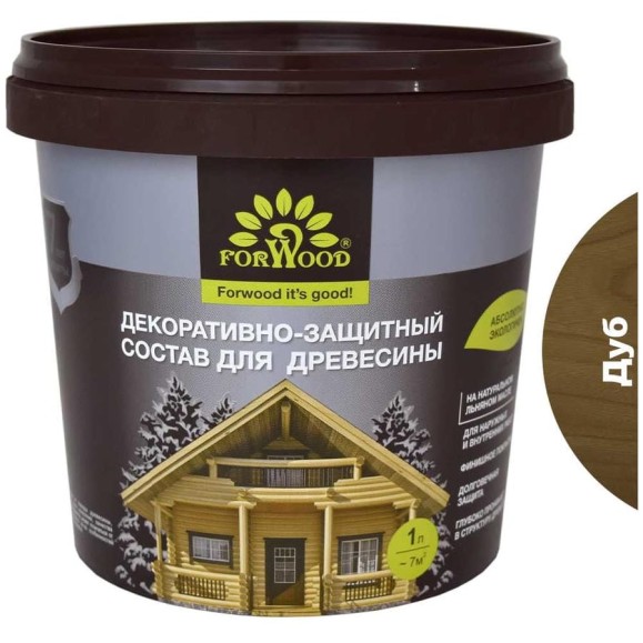 Декоративно-защитный состав для древесины Forwood ВДПФ-1601 дуб, 1 л 4630058024312 Декоративно-защитный состав для древесины Forwood ВДПФ-1601 дуб, 1 л 4630058024312