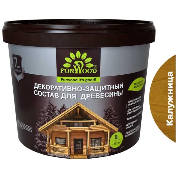 Декоративно-защитный состав для древесины Forwood ВДПФ-1601 калужница, 9 л 4630058024367 Декоративно-защитный состав для древесины Forwood ВДПФ-1601 калужница, 9 л 4630058024367