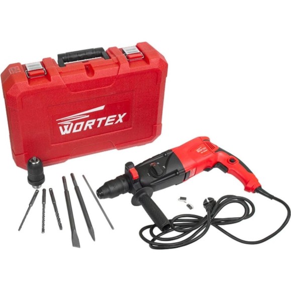 Перфоратор WORTEX RH 2829 F в чемодане + 2 зубила, 3 сверла RH2829F1102