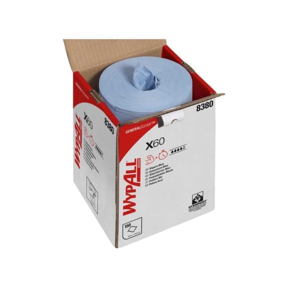 Рулон в коробке Kimberly-Clark WYPALL X60 Multibox, голубой, 150 салф/упак 8380 Рулон в коробке Kimberly-Clark WYPALL X60 Multibox, голубой, 150 салф/упак 8380