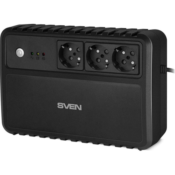 Источник бесперебойного питания SVEN UP-L800 (400Вт, USB, вых.~230В,вх.~175-290В, 3 евро розетки, черный корпус) SV-021627