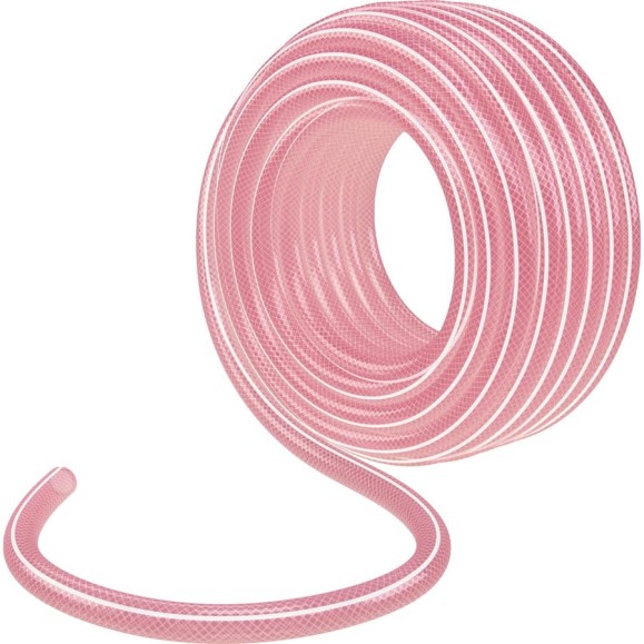 Эластичный шланг PALISAD 3/4", 50 м, прозрачный, розовый 67676 Эластичный шланг PALISAD 3/4", 50 м, прозрачный, розовый 67676