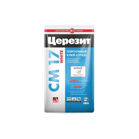 Плиточный клей для мозаики и мрамора Церезит Cm17 white/5кг белый 2559566 Плиточный клей для мозаики и мрамора Церезит Cm17 white/5кг белый 2559566