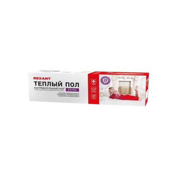 Нагревательный мат REXANT Extra, площадь 1,0 м2 (0,5x2,0 м), 160Вт, двухжильный 51-0502 Нагревательный мат REXANT Extra, площадь 1,0 м2 (0,5x2,0 м), 160Вт, двухжильный 51-0502