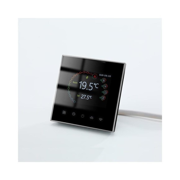 Умный термостат для теплого пола UMNOO с модулем wifi, cерия 2002, черный BHT-2002GBLW-Black trw0040