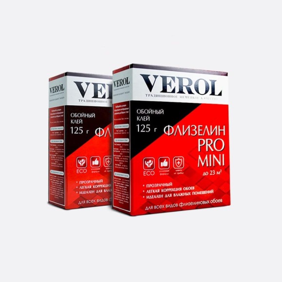 Клей обойный Verol флизелиновый MINI усиленный 2 уп. по 125г 144/2