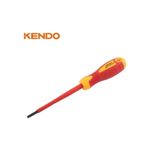 Отвертка диэлектрическая шлицевая KENDO VDE SL5.5x125 мм, 1000 В 20405 Отвертка диэлектрическая шлицевая KENDO VDE SL5.5x125 мм, 1000 В 20405