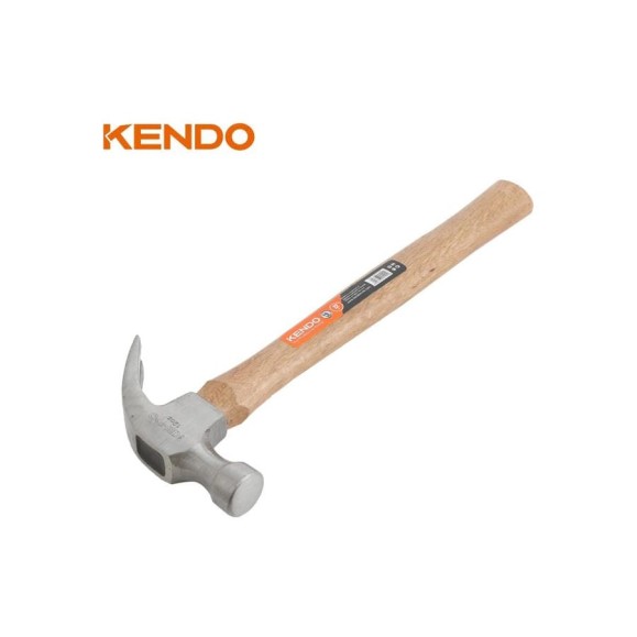Молоток-гвоздодер KENDO с деревянной рукояткой, 450 гр 25123 Молоток-гвоздодер KENDO с деревянной рукояткой, 450 гр 25123