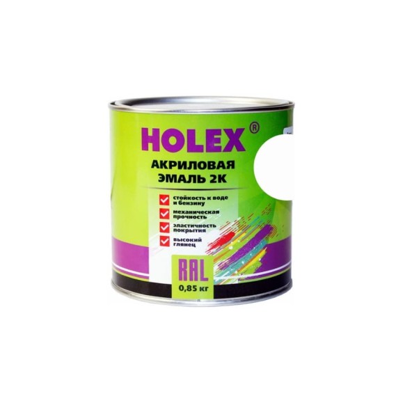 Акриловая автоэмаль Holex 201 2К белая 0,85 кг HAS-59168 Акриловая автоэмаль Holex 201 2К белая 0,85 кг HAS-59168