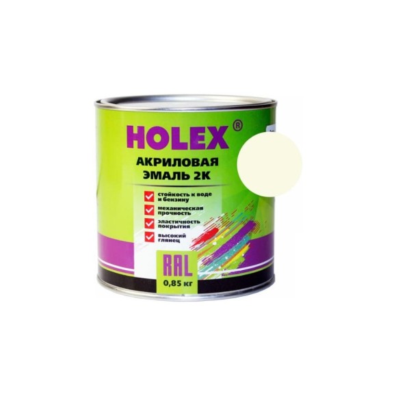 Акриловая автоэмаль Holex 040 2К белая 0,85 кг HAS-59137 Акриловая автоэмаль Holex 040 2К белая 0,85 кг HAS-59137