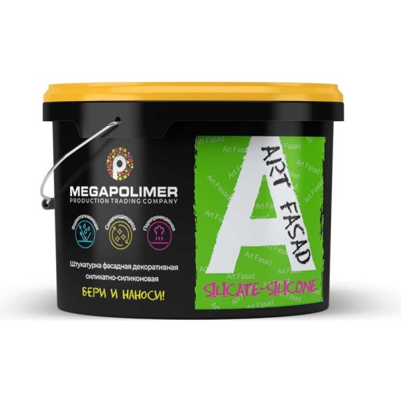 Штукатурка MEGAPOLIMER Art Fasad Сахара 1-1,5 мм, силикатно-силиконовая, фасадная, 25 кг 4627136412628