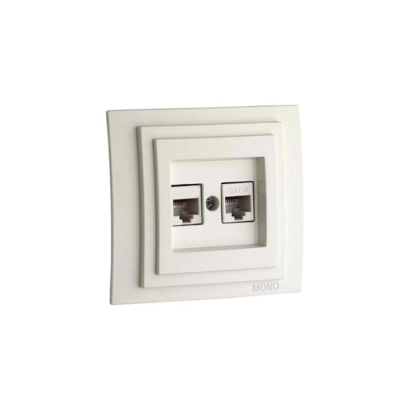 Розетка компьютерная+телефонная MONO ELECTRIC Larıssa Цифровая (Rj45 Cat 6, Rj11 Cat3) Белая 103-191905-132 Розетка компьютерная+телефонная MONO ELECTRIC Larıssa Цифровая (Rj45 Cat 6, Rj11 Cat3) Белая 103-191905-132