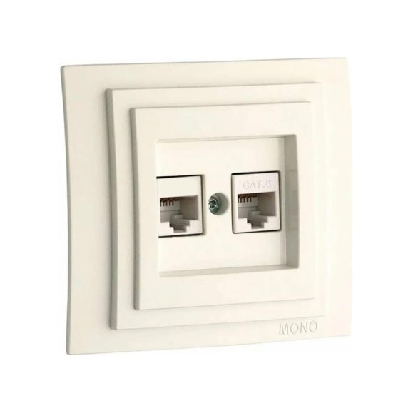Розетка компьютерная+телефонная MONO ELECTRIC Larıssa Цифровая (Rj45 Cat 6, Rj11 Cat3) Слоновая Кость 103-010105-132 Розетка компьютерная+телефонная MONO ELECTRIC Larıssa Цифровая (Rj45 Cat 6, Rj11 Cat3) Слоновая Кость 103-010105-132