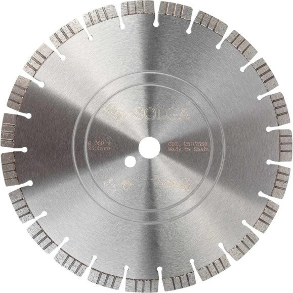 Диск алмазный сегментный (350х25,4/20 мм) PROFESSIONAL15 Solga Diamant 23117350 Диск алмазный сегментный (350х25,4/20 мм) PROFESSIONAL15 Solga Diamant 23117350
