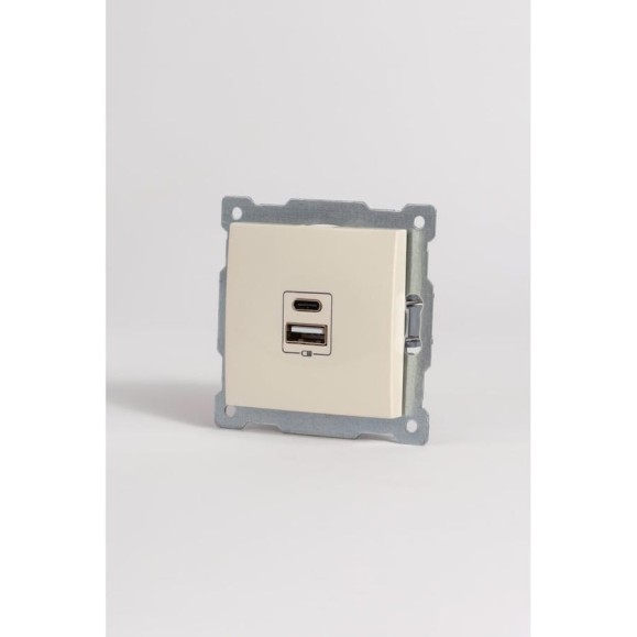 Розетка Elbi Zena Vega кремовый с двумя разъемами USB + Tupe C+A 609-010300-335 Розетка Elbi Zena Vega кремовый с двумя разъемами USB + Tupe C+A 609-010300-335