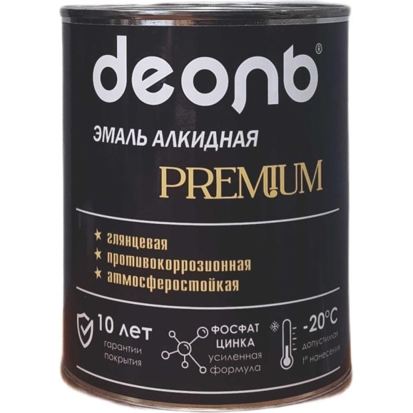 Эмаль с фосфатом цинка алкидная Деоль PREMIUM красное вино RAL 3005 глянцевая 0,75л 00032680