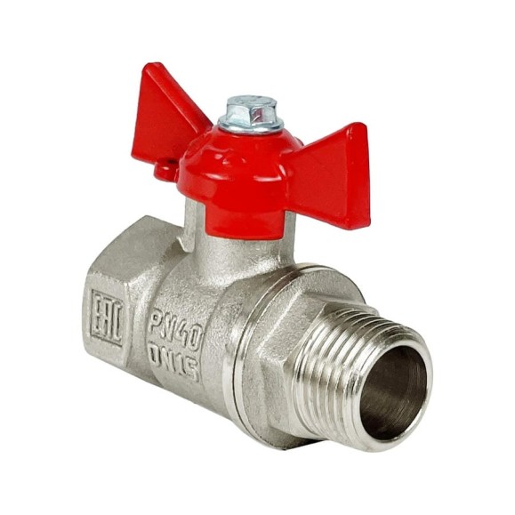 Кран шаровой для воды Valfex N/P59 1/2" ВР/НР руч.-бабочка,латунный никелированный 11Б27фт1М(96/24) VF.218.NB1.012.N/P59.Bir Кран шаровой для воды Valfex N/P59 1/2" ВР/НР руч.-бабочка,латунный никелированный 11Б27фт1М(96/24) VF.218.NB1.012.N/P59.Bir