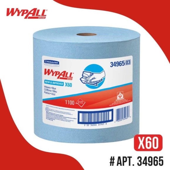 Протирочные салфетки Kimberly-Clark WypAll X60 большой рулон, синий 34965 Протирочные салфетки Kimberly-Clark WypAll X60 большой рулон, синий 34965