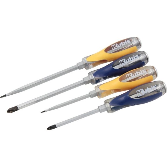 Набор ударных отверток KUBIS PH2x100, 3x150, SL6x100, 8x150 мм, 4 шт. 02-08-4004 Набор ударных отверток KUBIS PH2x100, 3x150, SL6x100, 8x150 мм, 4 шт. 02-08-4004