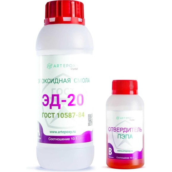 Эпоксидная смола ArtEpoxy ЭД-20 500 гр с отвердителем ПЭПА 50 гр Crystal ВИ-21620