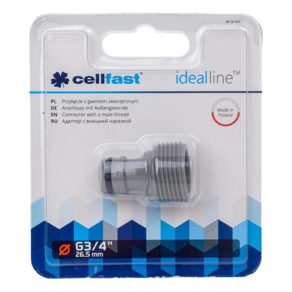 Адаптер с внешней нарезкой IDEAL 3/4'' Cellfast 50-670