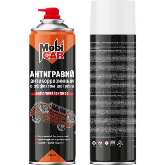 Антигравий антикоррозийный с эффектом шагрени Mobicar 650 мл, белый 0521-03 MC Антигравий антикоррозийный с эффектом шагрени Mobicar 650 мл, белый 0521-03 MC
