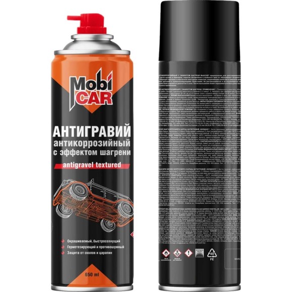 Антигравий антикоррозийный с эффектом шагрени Mobicar 650 мл, чёрный 0521-01 MC Антигравий антикоррозийный с эффектом шагрени Mobicar 650 мл, чёрный 0521-01 MC