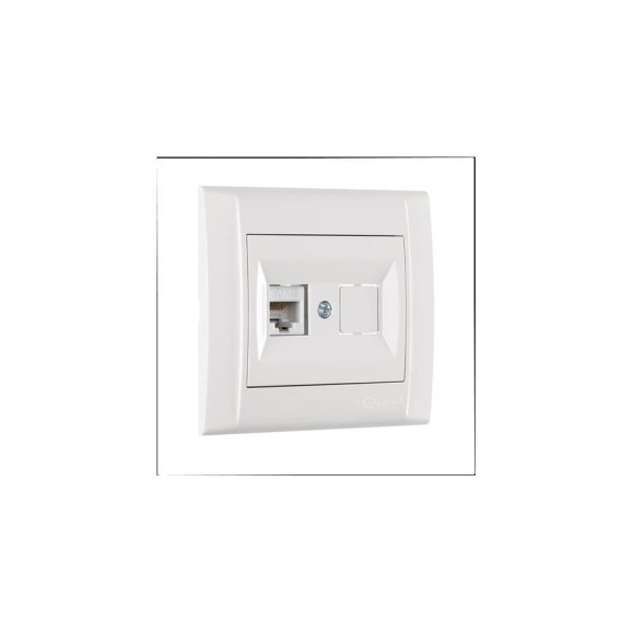 Розетка компютерная MAKEL CAT5 + гнездо СП Defne IP20 белый 42001035 Розетка компютерная MAKEL CAT5 + гнездо СП Defne IP20 белый 42001035