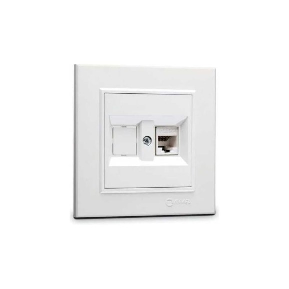 Розетка компютерная MAKEL CAT5 + гнездо СП Karea IP20 белый 56001035