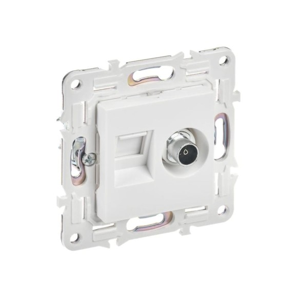 Розетка двойная IEK SKANDY TV+RJ45 кат.5E SK-A14W арктический белый SK-AK20-1-K01 Розетка двойная IEK SKANDY TV+RJ45 кат.5E SK-A14W арктический белый SK-AK20-1-K01