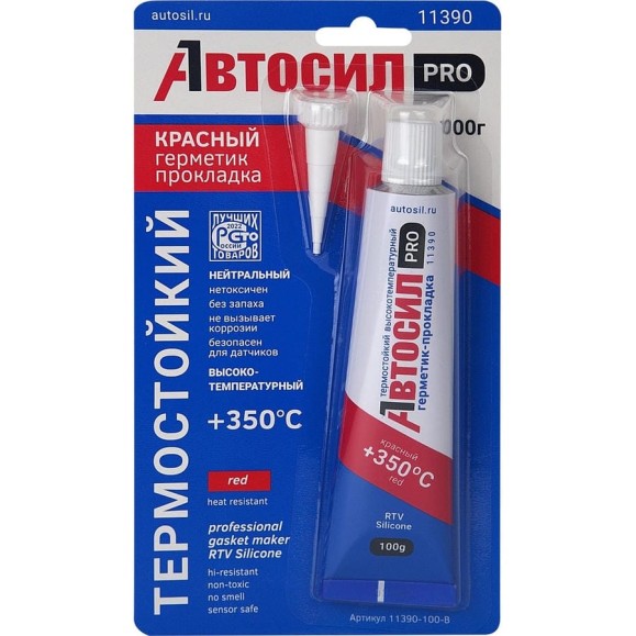 Силиконовый термостойкий герметик-прокладка АВТОСИЛ 11390 (красный; 100 г) 11390-100-В Силиконовый термостойкий герметик-прокладка АВТОСИЛ 11390 (красный; 100 г) 11390-100-В