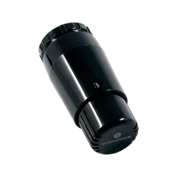 Термостатическая головка SCHLOSSER MINI DIAMANT M30x1,5, RAL 9005 601100033 Ral 9005