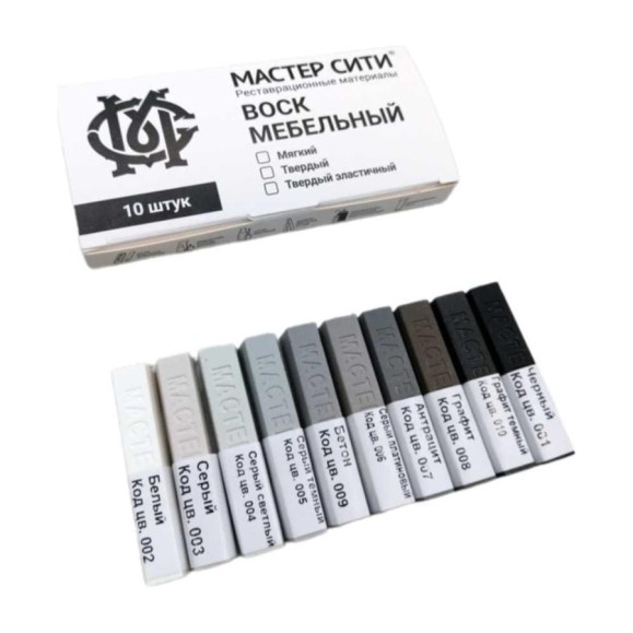 Воск для мебели Мастер Сити мягкий 10 цветов Серые 2013010 Воск для мебели Мастер Сити мягкий 10 цветов Серые 2013010